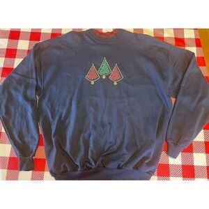 Vtg MC Energy Sportswear Xmas Pullover Sweater Size XL Grannycore Cottage 90s